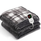 JKMAX heated blanket front view showing dual-sided design for two cozy looks.