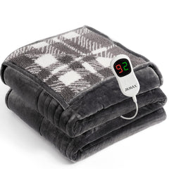 JKMAX heated blanket front view showing dual-sided design for two cozy looks.