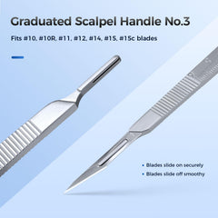 JMU Dermaplane Handle No.3 stainless steel construction for durability