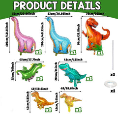 Jobkoo large dinosaur foil balloon—glossy metallic finish adds magic to walls.