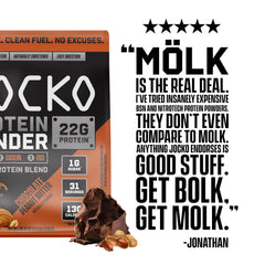 Chocolate Peanut Butter flavor in Jocko Fuel Mölk with low sugar.