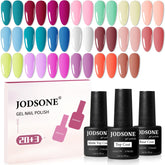 JODSONE 23-pcs gel polish kit collection shows vibrant colors for DIY nails