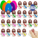 JoFAN 24-pack Easter eggs with Jesus mochi squishies inside, ideal Easter gift for kids.