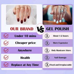 Jofay Fashion red nails on hand for wedding or date night.
