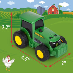 John Deere combine harvester micro vehicle for tabletop harvesting pretend play.