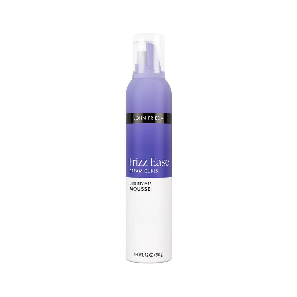 John Frieda Dream Curls mousse bottle on display ready to define curls