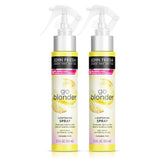 John Frieda Go Blonder Lightening Spray bottle on a vanity for gradual lightening