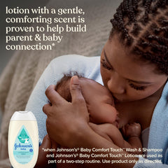Hypoallergenic Comfort Touch formula supports delicate newborn skin daily care.