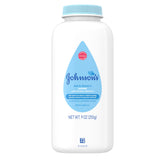 Johnson's Baby cornstarch powder packaging with Aloe and Vitamin E for delicate skin
