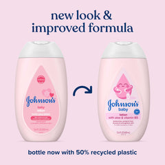Newborn skin care routine with Johnson's Baby Lotion after bath