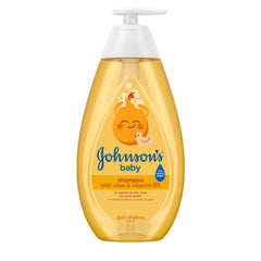 Johnson's Baby Shampoo bottle front showing aloe vera formula for gentle cleansing