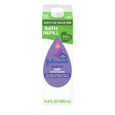 Johnson's Bedtime Bath refill bottle ready for easy nighttime refills.