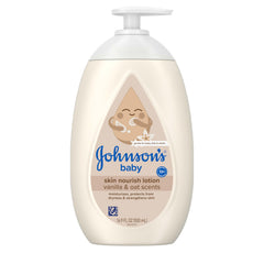 Johnson's Skin Nourishing Baby Lotion vanilla application after bath.