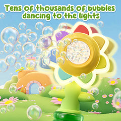 JOI MEW flower-design bubble gun with dancing lights for kids