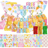 JOICEE Easter cellophane bags with eight patterns for party favors