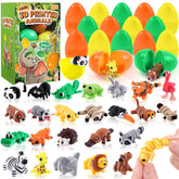 JOICEE Easter eggs with poseable 3D animals for exciting egg hunts