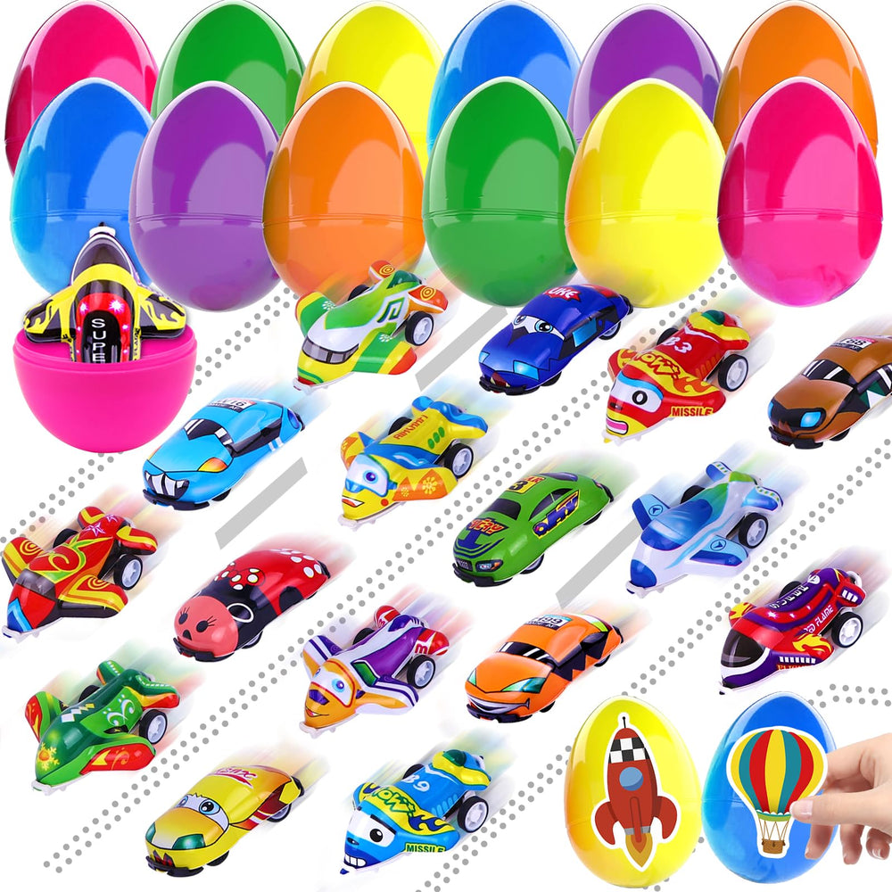 JOICEE Easter eggs with pull-back cars inside for engaging play