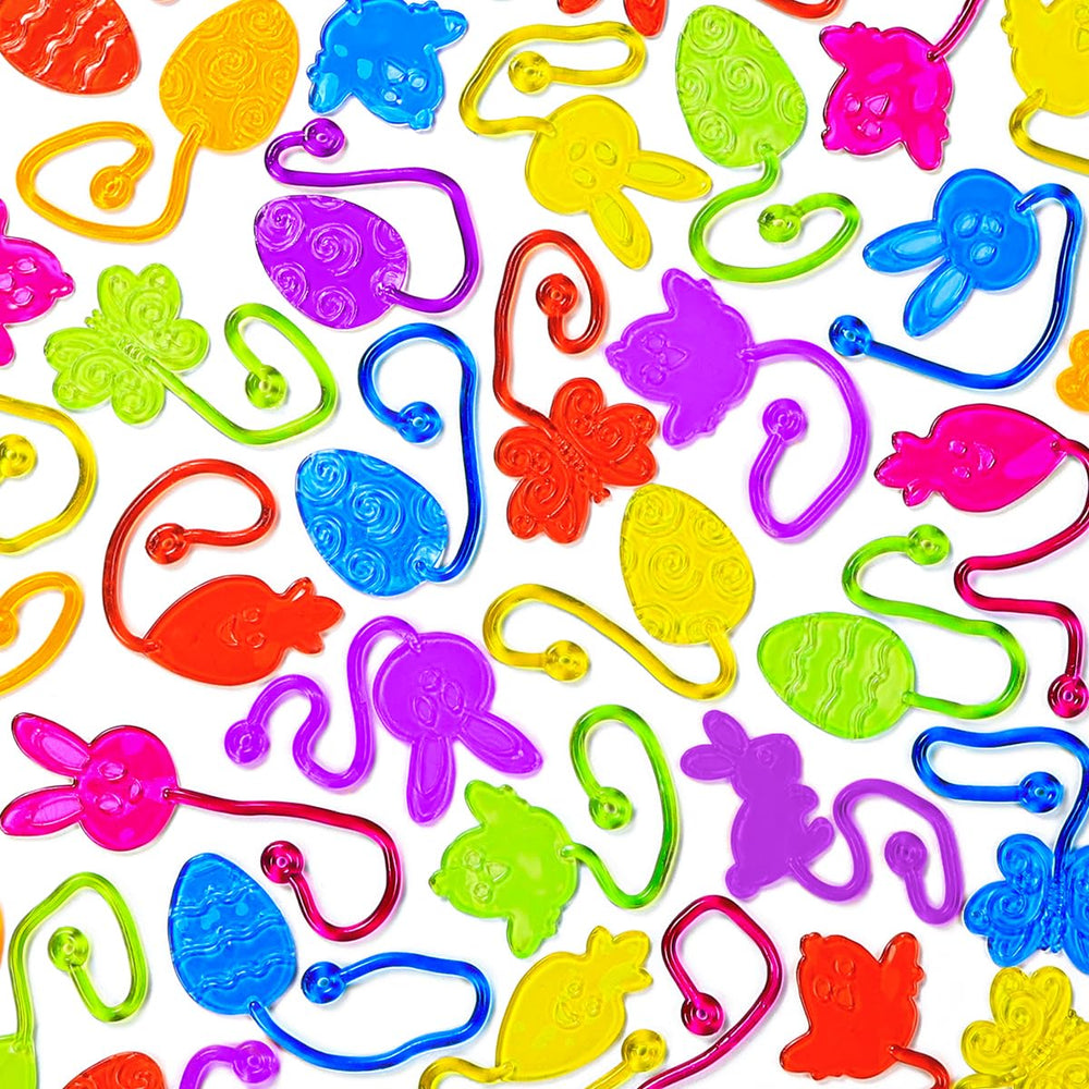 JOICEE Easter sticky hands in bright assorted colors, ideal for Easter egg fillers.