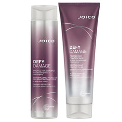 Joico Defy Damage Shampoo bottle front view highlighting color protection and shine