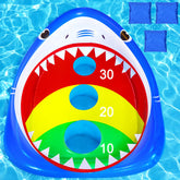 JOINBO inflatable shark cornhole board ready for pool play and summer parties