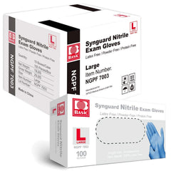 Jointown blue nitrile gloves packaging box for easy stock and quick access.