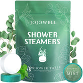 JoJowell shower steamers 18-pack pack with eucalyptus mint for at-home spa moments.