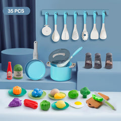 JOKERKING kids cooking set utensils for tiny hands, promotes fine motor play and role play