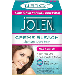 Jolen Creme Bleach Plus Aloe Vera 1oz bottle for at-home lightening with soothing aloe.