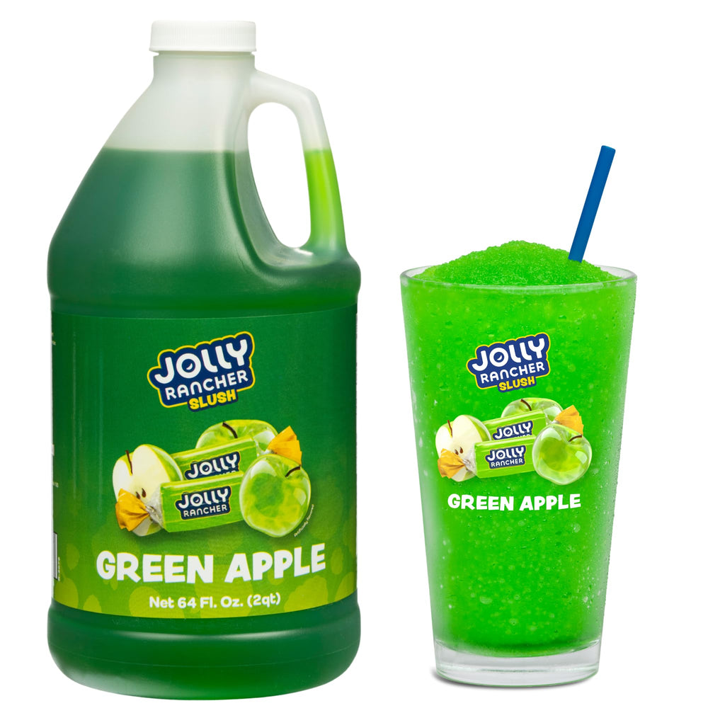 JOLLY RANCHER Slush Green Apple bottle pour for quick, bold slushies at events.