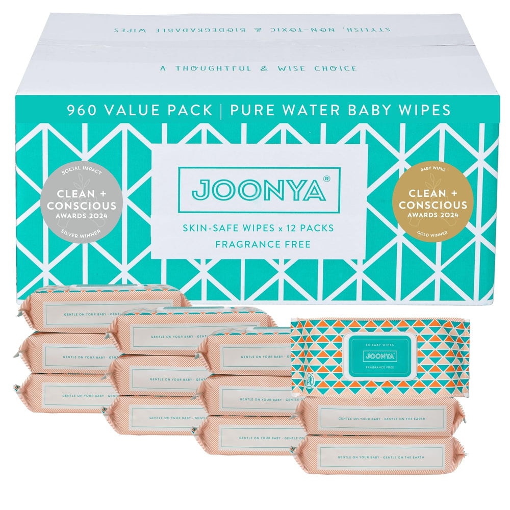 JOONYA unscented baby wipes bottle for fragrance-free, gentle cleansing.