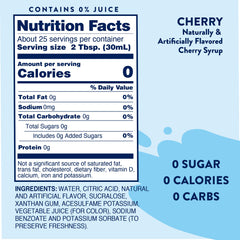 Jordan's Skinny Mixes cherry syrup dissolves smoothly in water for refreshing flavor.