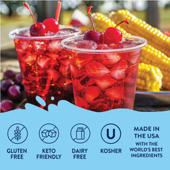 Jordan's Skinny Mixes cherry syrup in tea creates a cafe-inspired, low-calorie drink.
