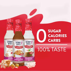 Jordan's Skinny Mixes White Chocolate Peppermint syrup drizzle over hot cocoa for a cozy treat