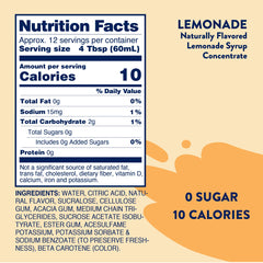 Pouring Jordan's Skinny Mixes lemonade syrup into a refreshing glass