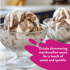 Jordan's Skinny Mixes marshmallow sauce drizzle over ice cream for a sugar-free dessert