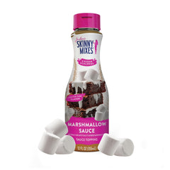 Jordan's Skinny Mixes marshmallow sauce being poured as a coffee topping for a creamy, dairy-free lift