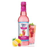 Jordan's Skinny Mixes Meyer Lemon Raspberry syrup bottle front showcasing zero sugar flavor.