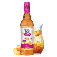 Jordan's Skinny Mixes Peach Tea Syrup bottle for zero-calorie flavoring.