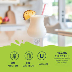 Jordan's Skinny Mixes Pina Colada label closeup highlighting sugar-free keto-friendly branding