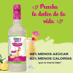 Jordan's Skinny Mixes Pina Colada label closeup highlighting sugar-free keto-friendly branding