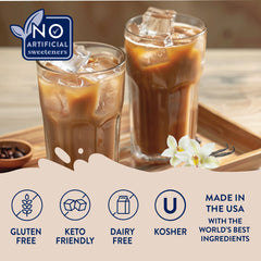 Protein shake with sugar-free syrup for flavor