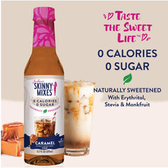 Jordan's Skinny Mixes caramel syrup dessert drizzle highlights desserts with natural sweetness