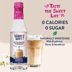 Jordan's Skinny Mixes sugar free French Vanilla syrup latte cup adds flavor with zero sugar