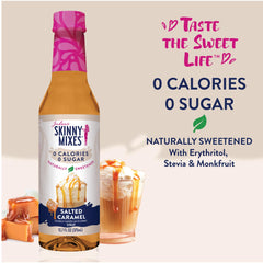 Jordan's Skinny Mixes Sugar Free Salted Caramel pour adds smooth, zero-calorie sweetness to lattes