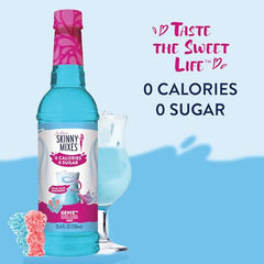 Close-up of Jordan's Skinny Mixes syrup label showing gluten-free and kosher