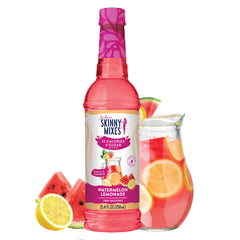 Jordan's Skinny Mixes Watermelon Lemonade Syrup bottle shows zero sugar and bold flavor