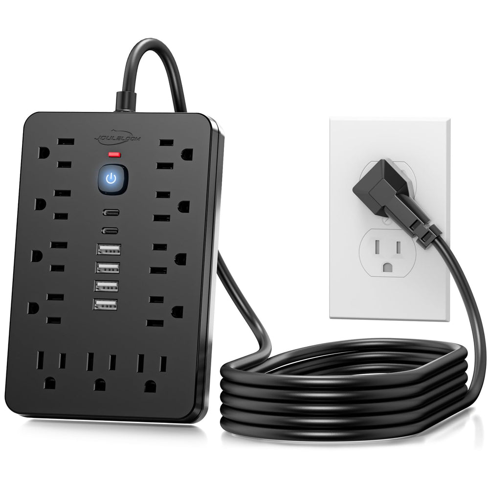JouleLoom 10ft flat-plug power strip showcases compact design for easy travel