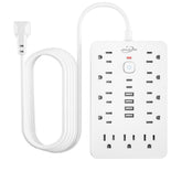 JouleLoom 10ft flat-plug power strip shows compact, travel-ready design for clutter-free desks