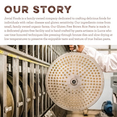 Jovial certified gluten-free facility label assures dedicated production standards.