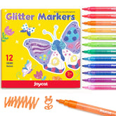JoyCat 3mm glitter marker set in red to pink for bold rocks and crafts.